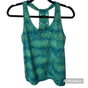 Athleta Tank Top Women’s Size S Green Braided Back Active Workout Racerback